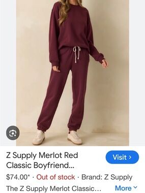 Z Supply Merlot Lounge Sweatshirt & Joggers Set